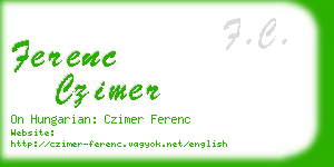 ferenc czimer business card